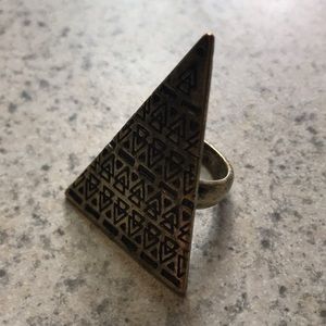 Gold triangle ring